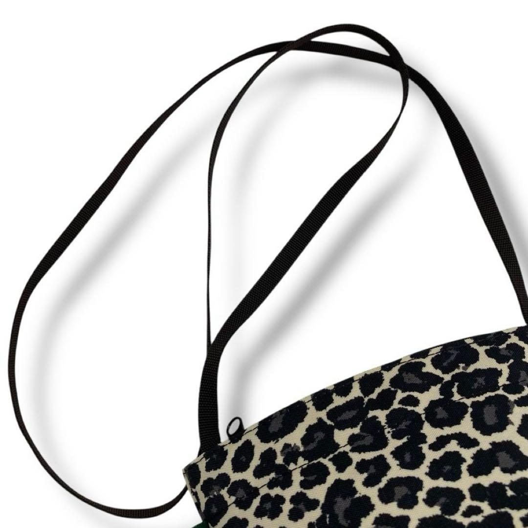 美品 エルベシャプリエ レオパード ショルダーバッグ ポシェット ナイロン 定番