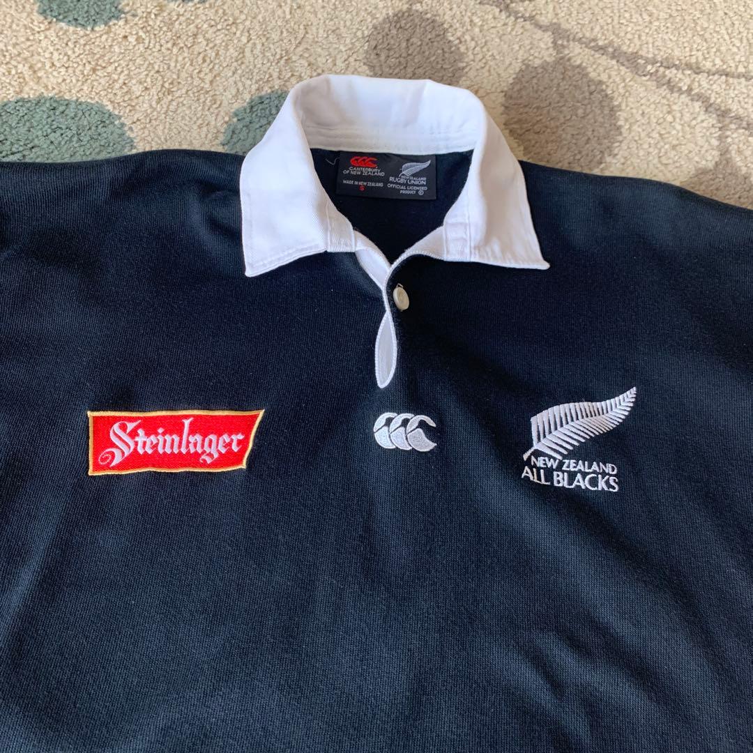ニュージーランド　オールブラックス Steinlager ラガーシャツ S