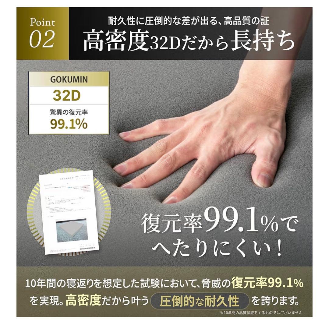 【超メルカリ市価格！】GOKUMIN 高反発マットレス クイーン 5cm厚