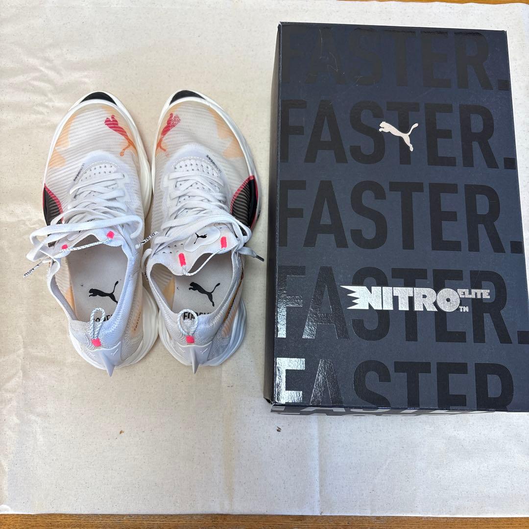 Puma NITORO ELITE 25㎝ スニーカー ホワイト/オレンジ