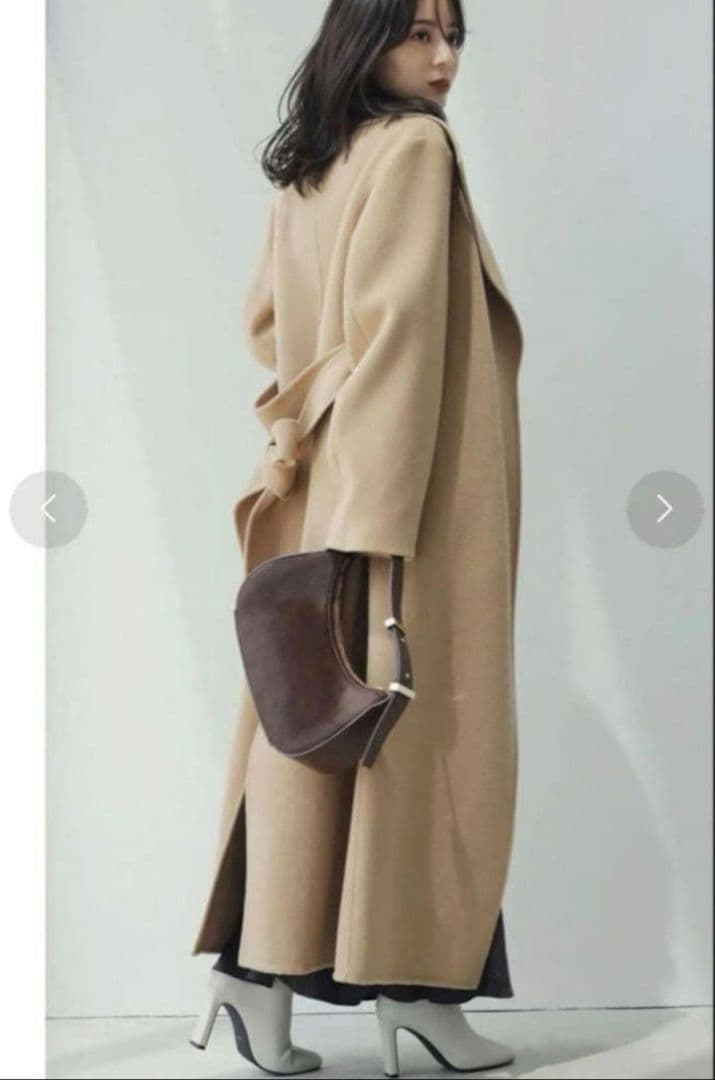 ビッグカラーリバーコートMサイズ キャメル ベージュ