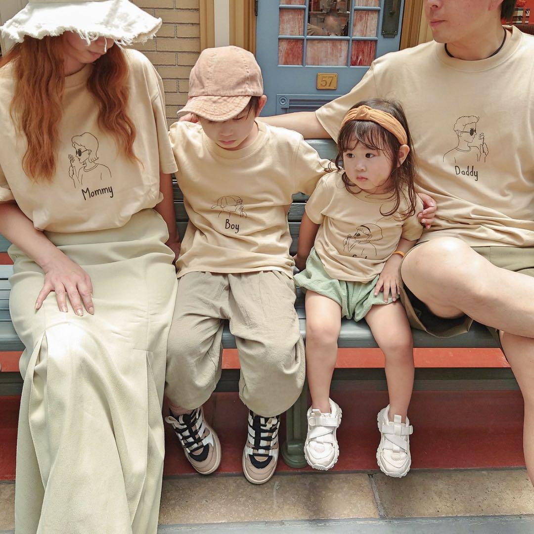 親子コーデ　親子お揃い　名前入り　名入れ tシャツ　内祝い　誕生日