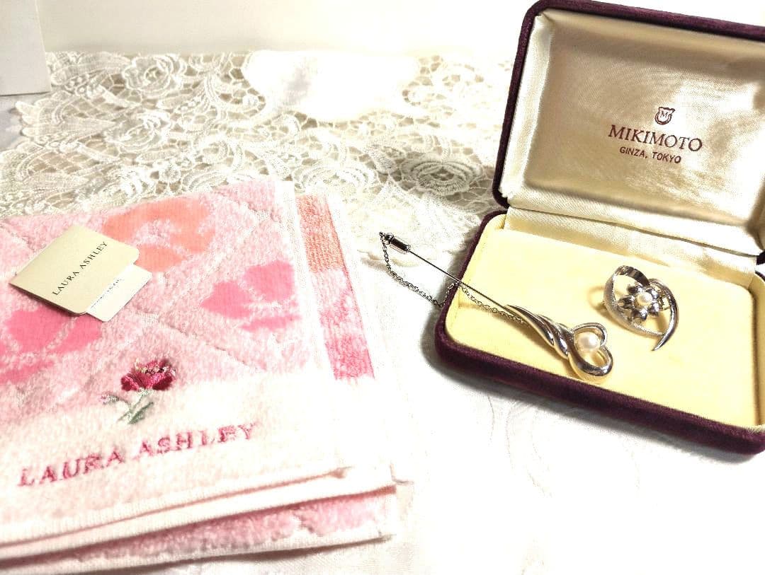 TASAKI 田崎真珠 タサキ シルバー ブローチ ローラアシュレイ　ハンカチ