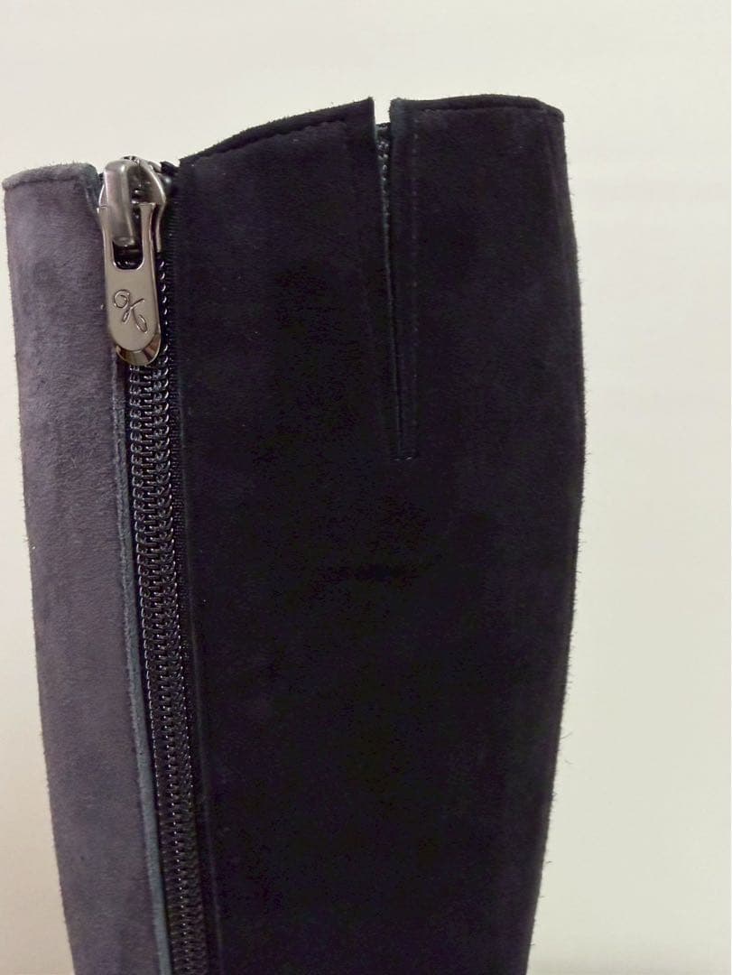 1/24まで　定価約3.7万　未使用 銀座かねまつ スエード ブーツ ブラック