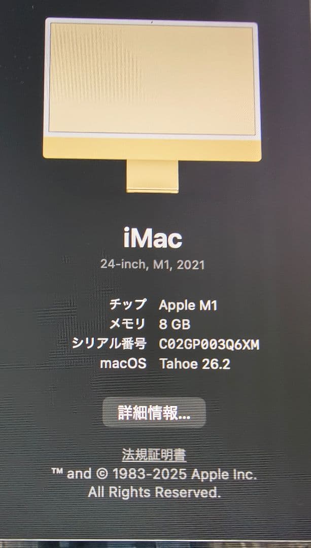 美品 iMac 24-inch (M1, 2021) VESAマウントおまけ付き