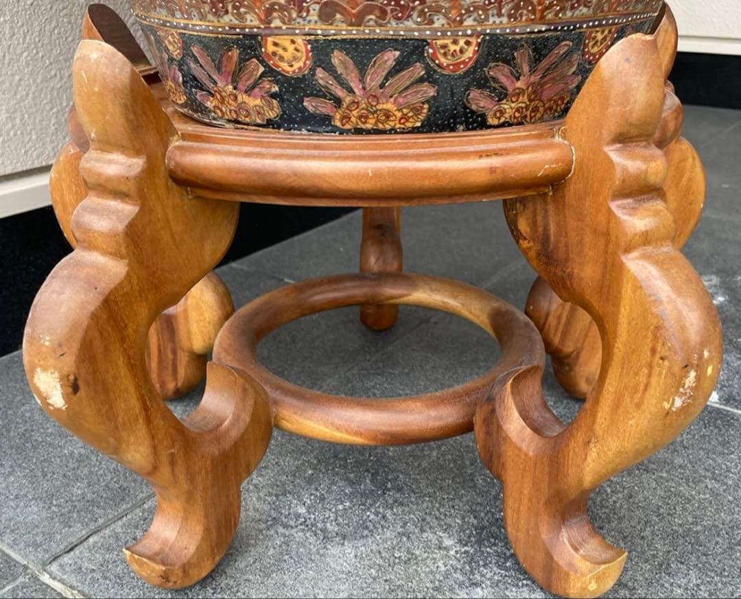 大きな薩摩焼の宮廷床花瓶 , 新年 セール‼️