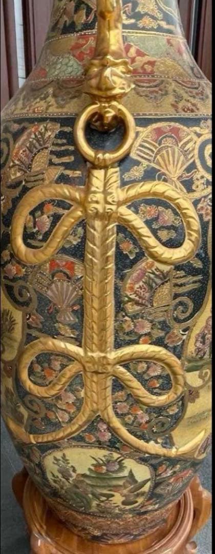 大きな薩摩焼の宮廷床花瓶 , 新年 セール‼️