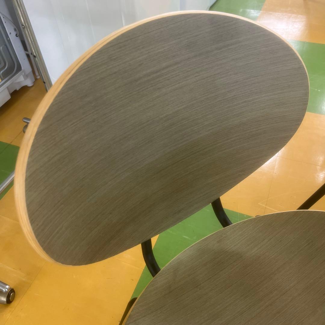 240 KANADEMONO オーバル型　ダイニングチェア 木目調　2脚セット