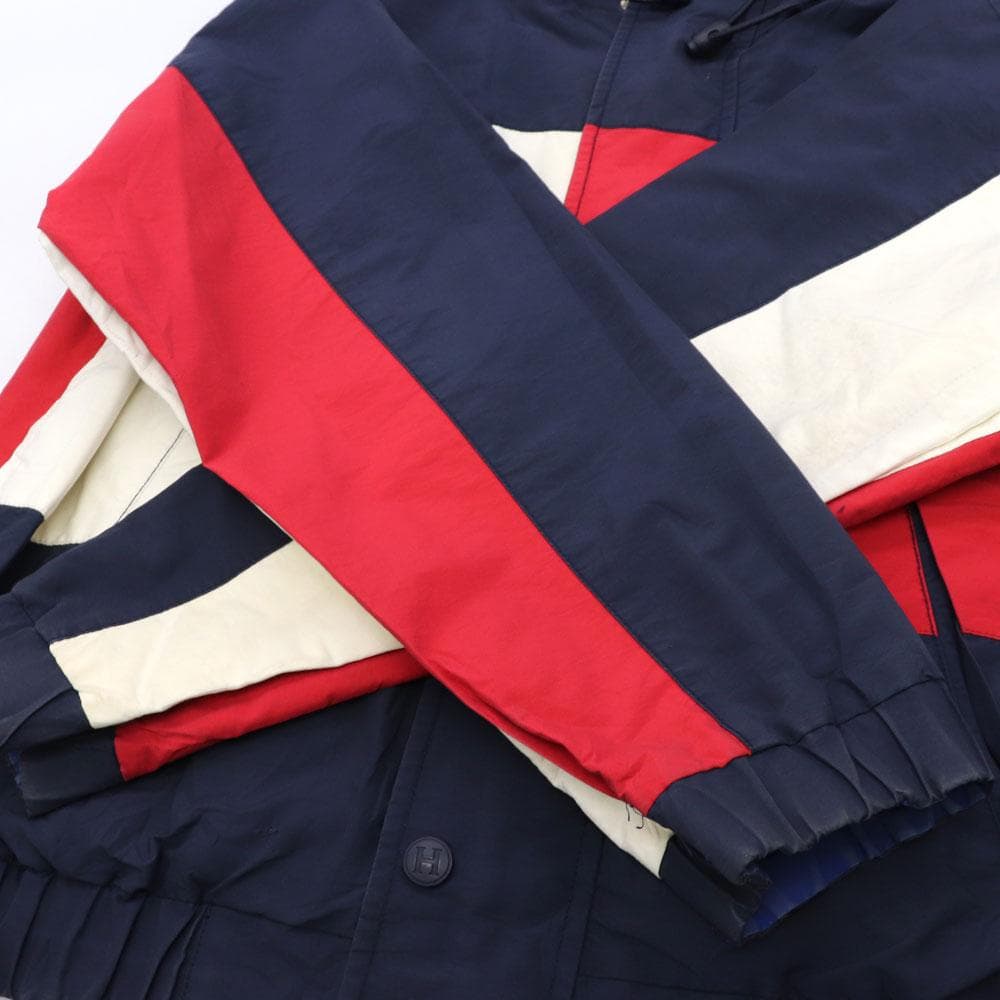 希少！９０s トミーヒルフィガー 背中ロゴ刺繍リバーシブルナイロンジャケット