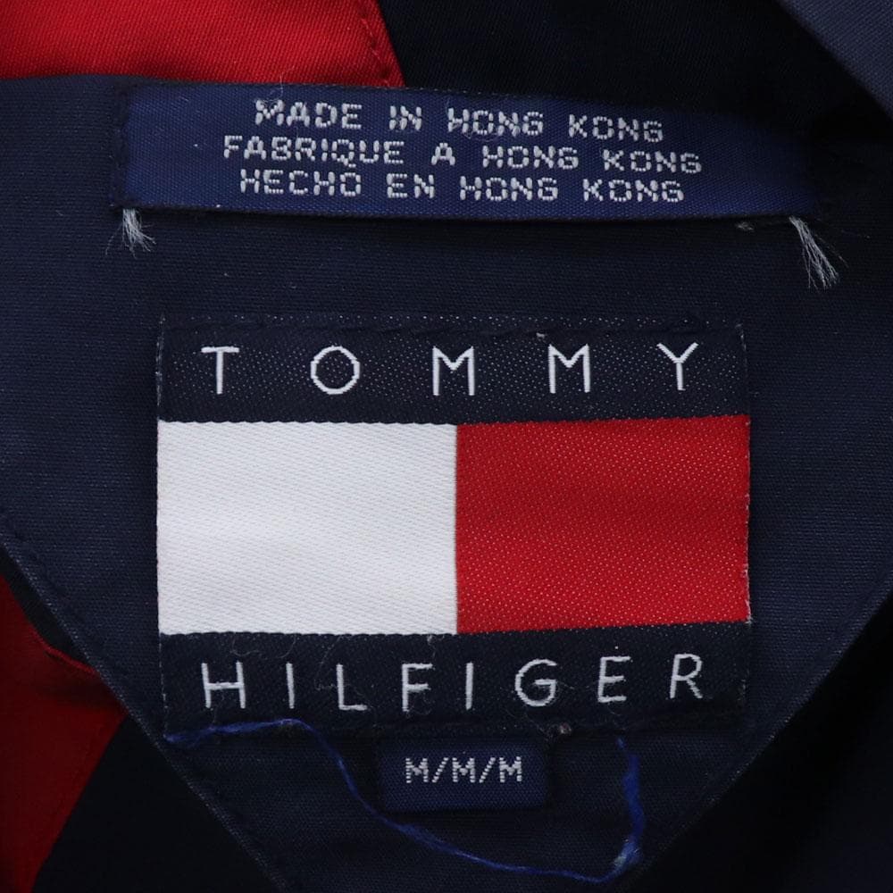 希少！９０s トミーヒルフィガー 背中ロゴ刺繍リバーシブルナイロンジャケット
