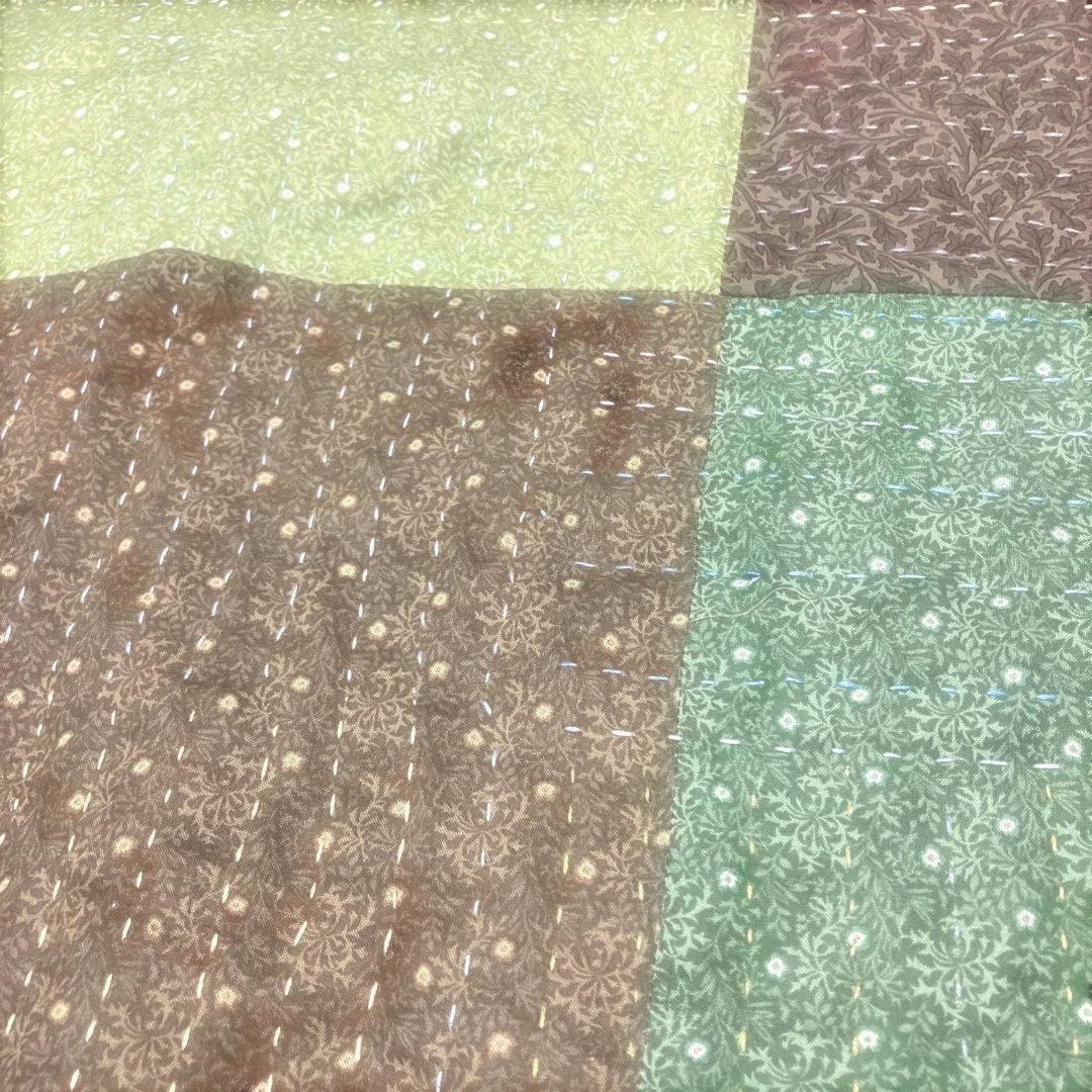 カンタキルト　刺子　ラリーキルト　約90d×100cmハンドメイド　パッチワーク