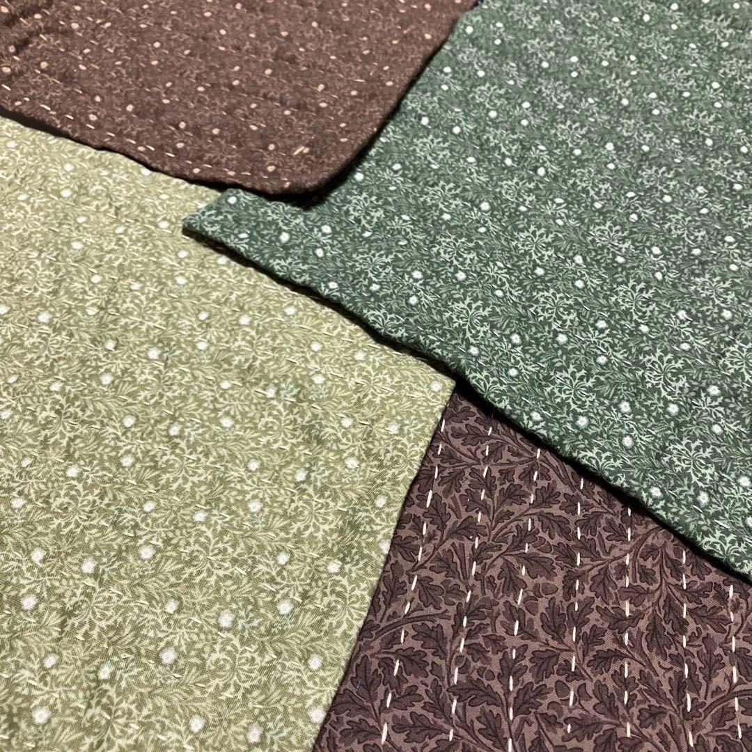 カンタキルト　刺子　ラリーキルト　約90d×100cmハンドメイド　パッチワーク