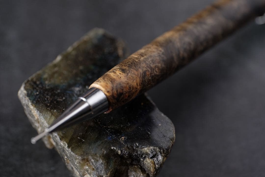 PG5木軸カスタム0199　高村杢工房 製図用シャープペンシル　花梨瘤　至高の黒