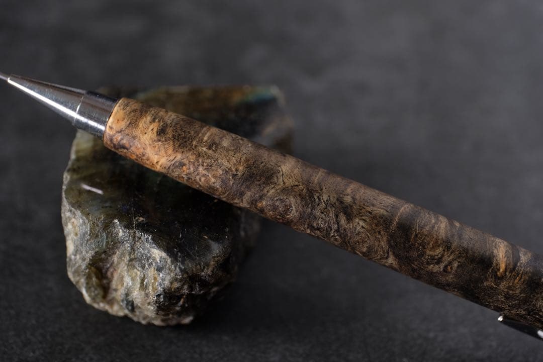 PG5木軸カスタム0199　高村杢工房 製図用シャープペンシル　花梨瘤　至高の黒