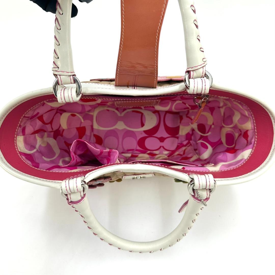 COACH コーチ ソーホー かごバッグ フラワーモチーフ 内側シグネチャー