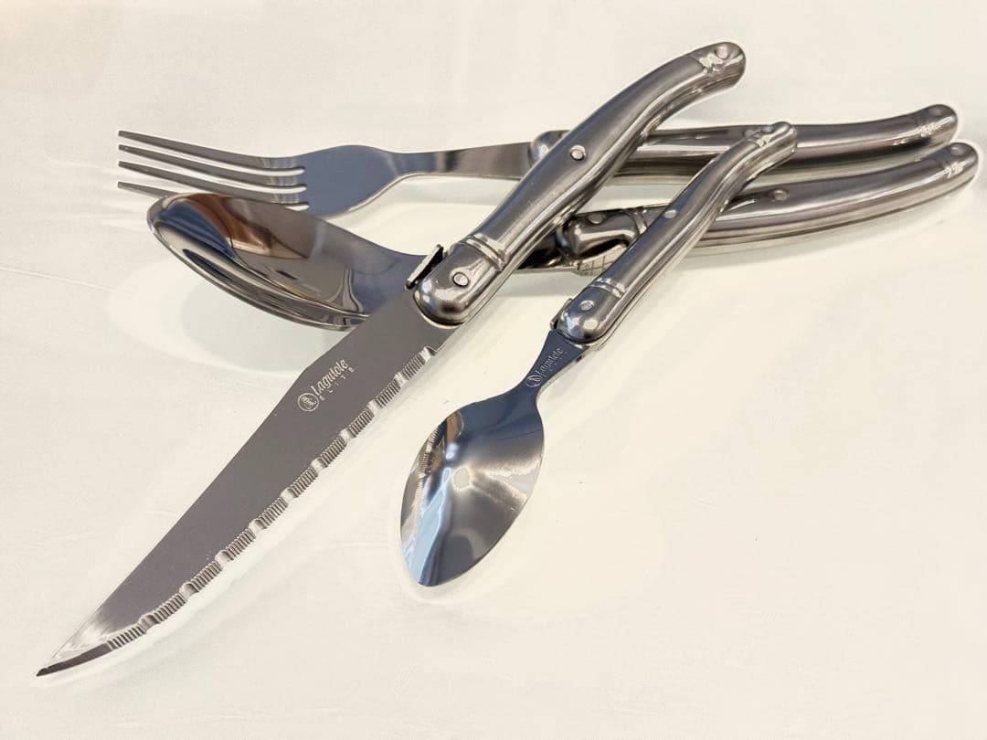 Laguiole elite カトラリーセット　24本入り　シルバー　刻印入り