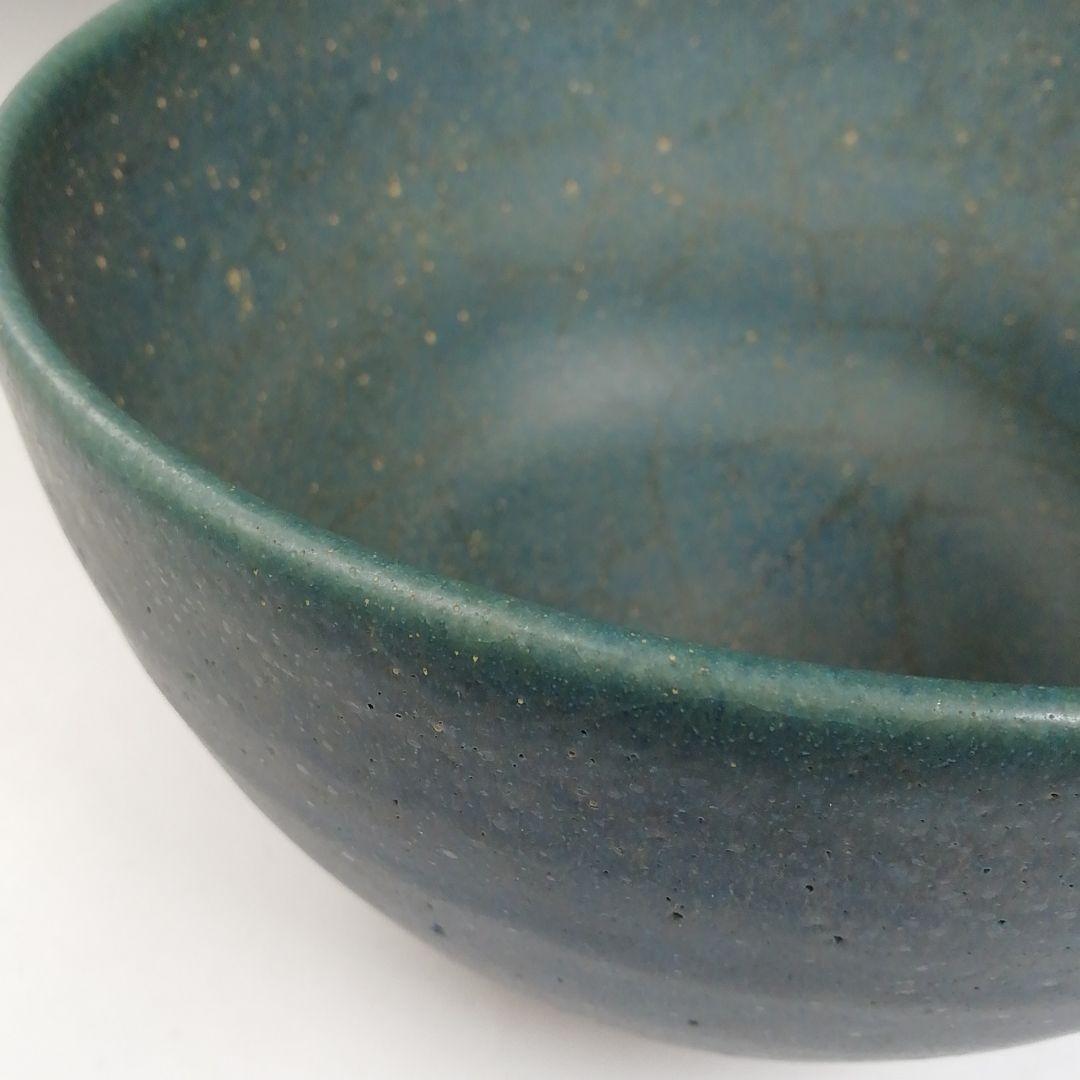 Ｔ７３３　茶碗　『碧釉　茶碗』『谷口良三 造』　共箱　抹茶碗　茶道具