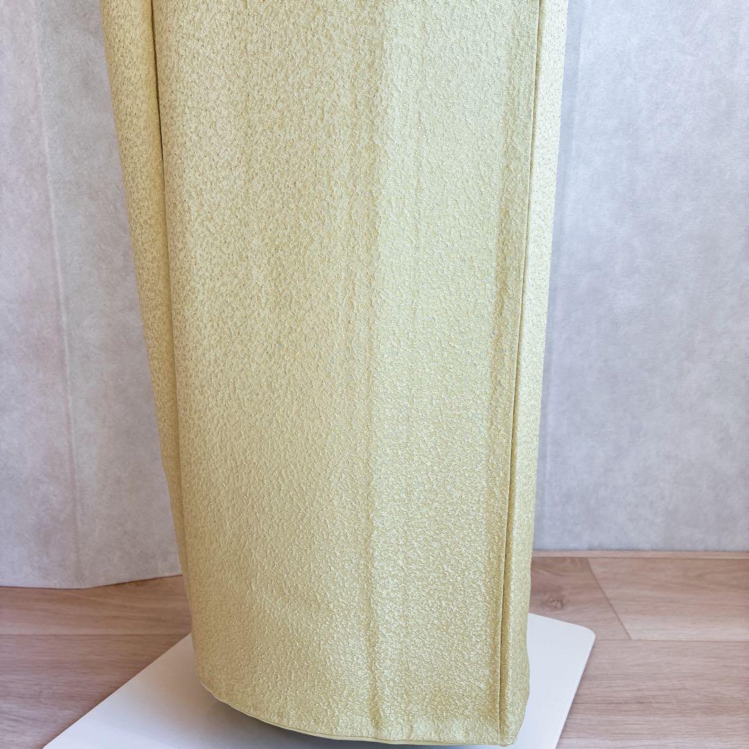 色無地　フルセット　着物　正絹　ロング丈　比翼仕立　グリーン系　瑞寶　落款　G7