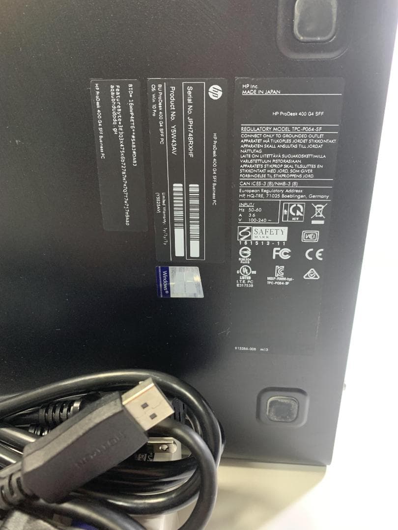 Windowsデスクトップ HP ProDesk 400 G4 i5-6500 RAM8GB/SSD128