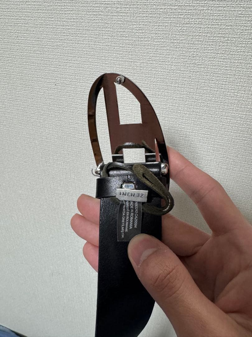 ※【わだー】【DIESEL】B-1dr W ブラックレザーベルト