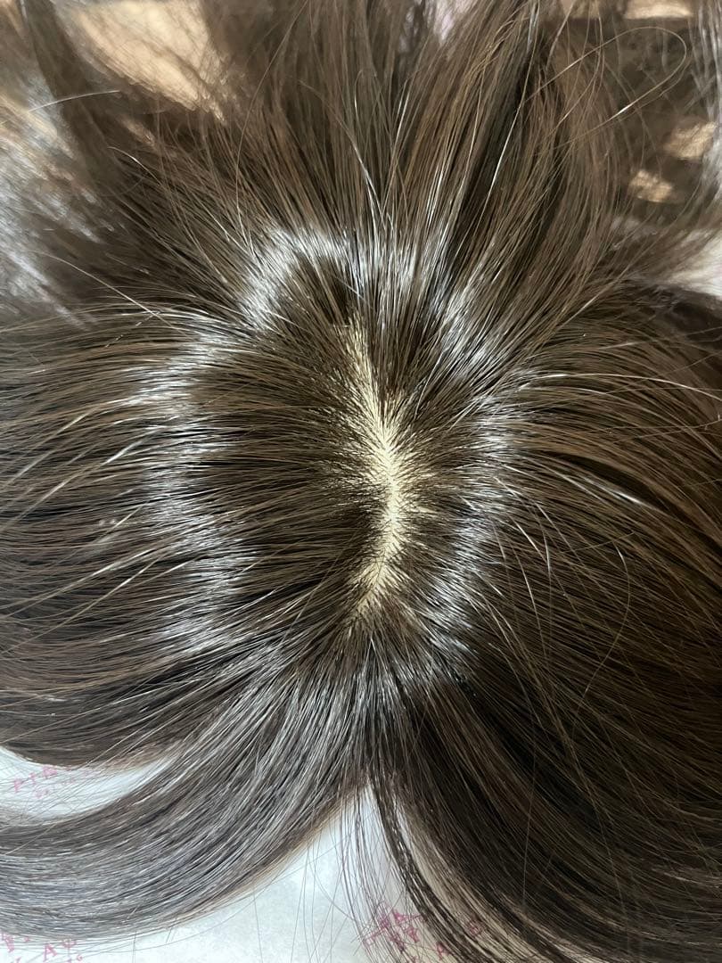 ピンクエイジ 手植えトップカバー)リアルスキン シースルーバング ゆるふわカール