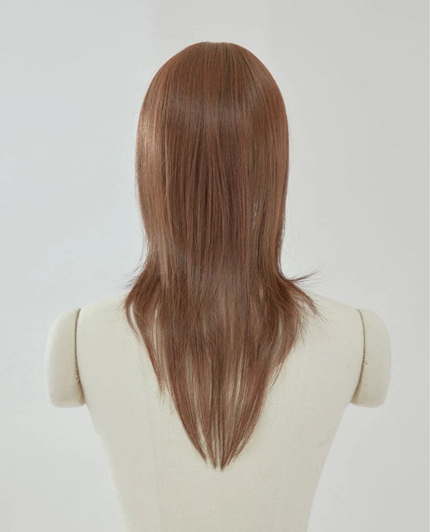 ピンクエイジ 手植えトップカバー)リアルスキン シースルーバング ゆるふわカール