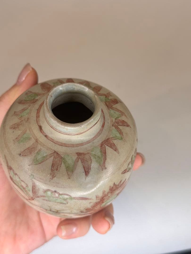 明時代 明洪武 釉裏紅 小壺茶入 中国古美術 古董品