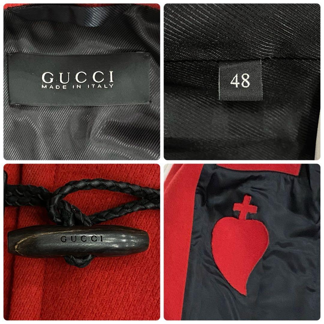 15-16AW★ミケーレ期★グッチ ダッフルコート 赤 メンズ 48 イタリア製