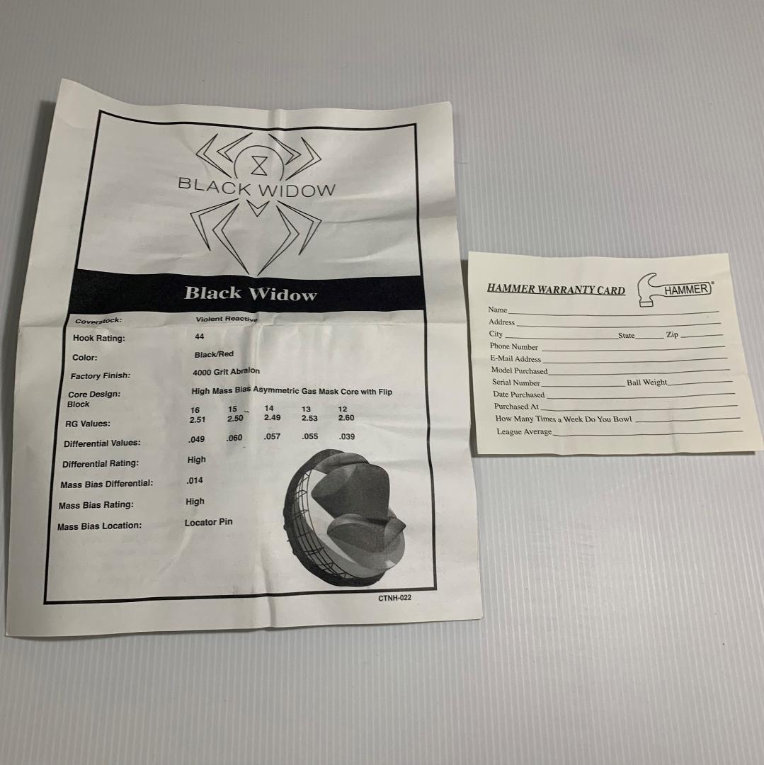 【超レア】初代（2006年製）ハンマー ブラックウィドー 15ポンド03オンス