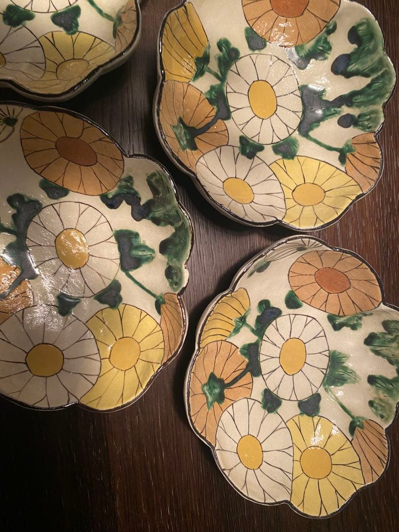 乾山写玉菊向付5客　新品未使用　京の器