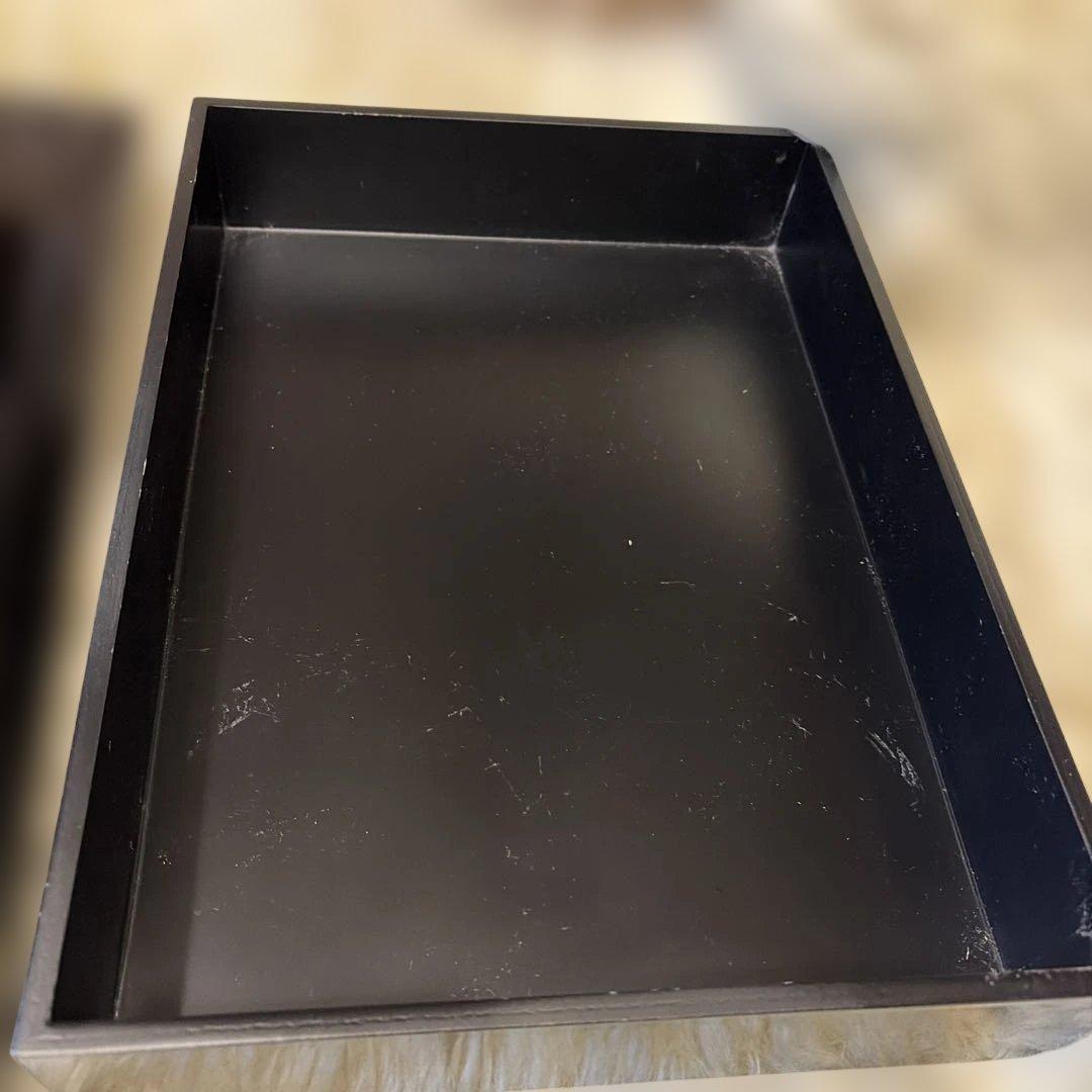 会津塗り漆器 文箱 花デザイン 昭和レトロ