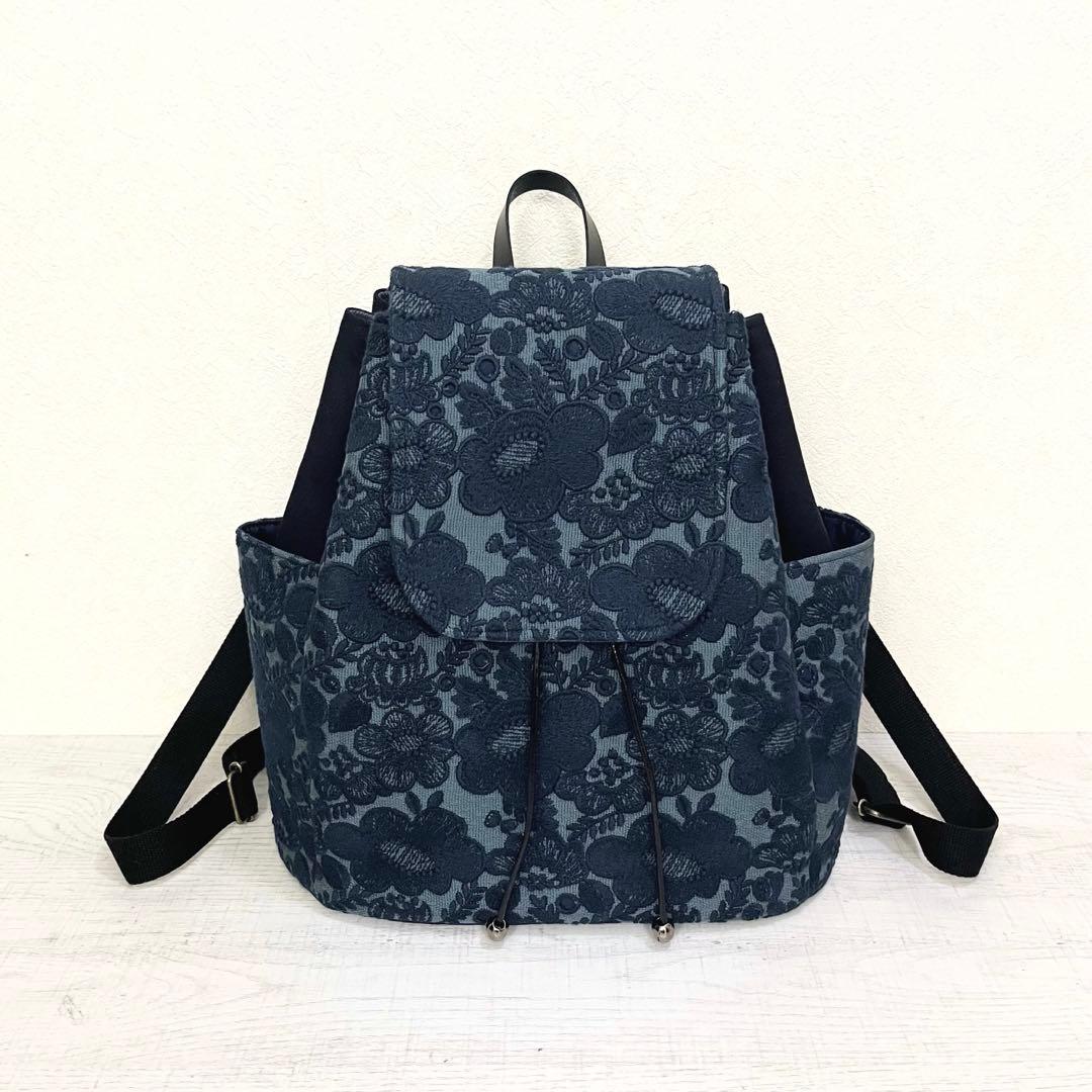 ミナペルホネン　ハンドメイド　リュック　smile flower