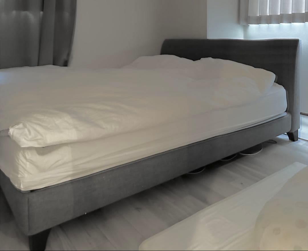 日本ベッド RAFFIA クイーンベッドフレーム グレー