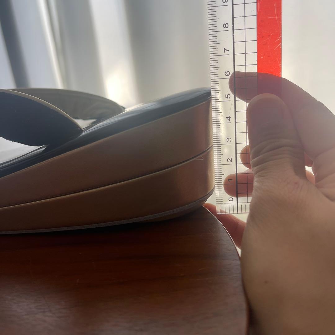 黒の厚底草履LLとファー付きバッグセット