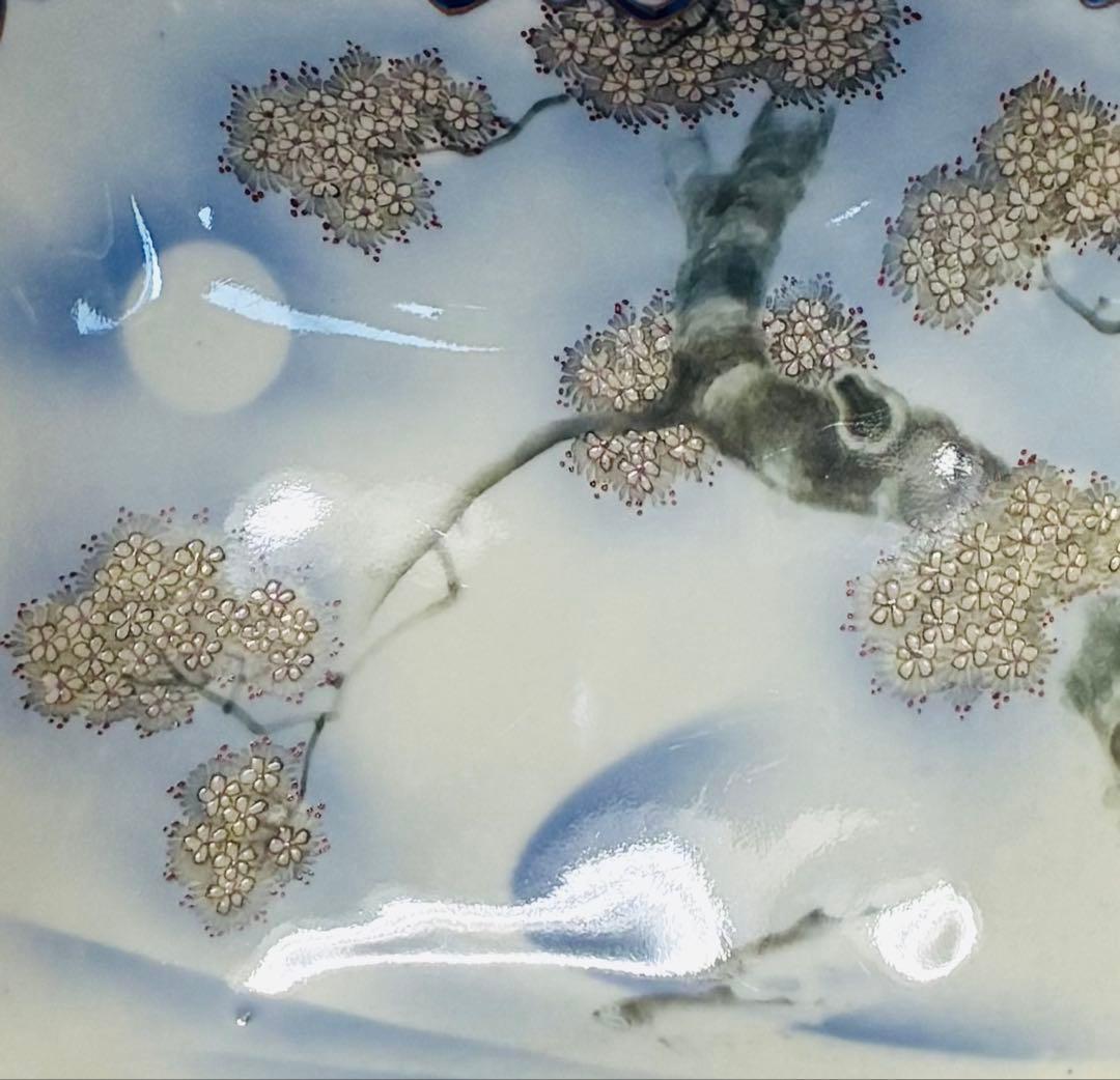 専用 明治末 大正 香蘭社 高級食器 色絵金彩桜樹鮎文 高台皿