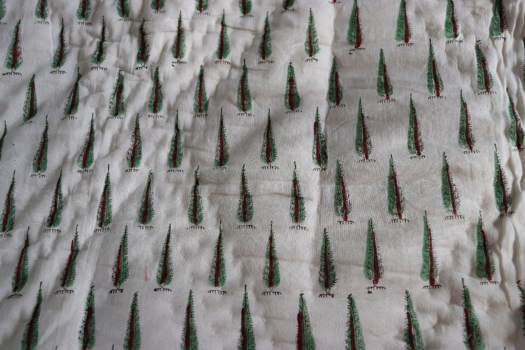 インドキルト布団　ハンドブロックプリント