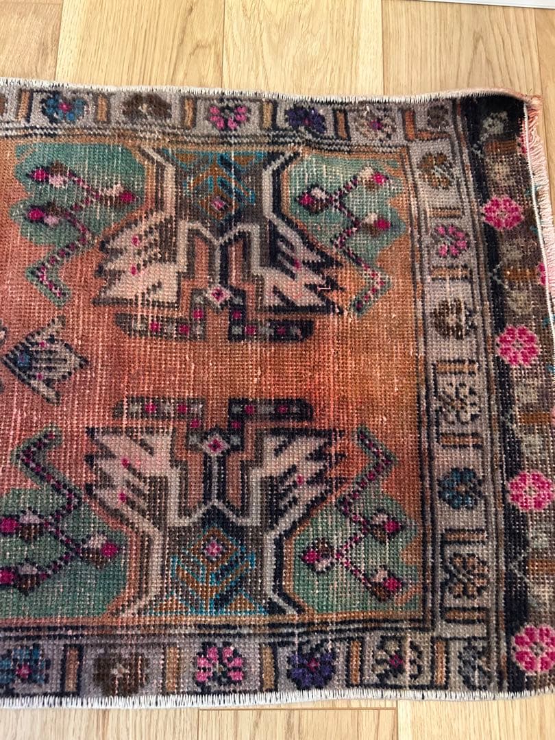 トライバルラグ・トルコヴィンテージラグ・ウール約52×124cm