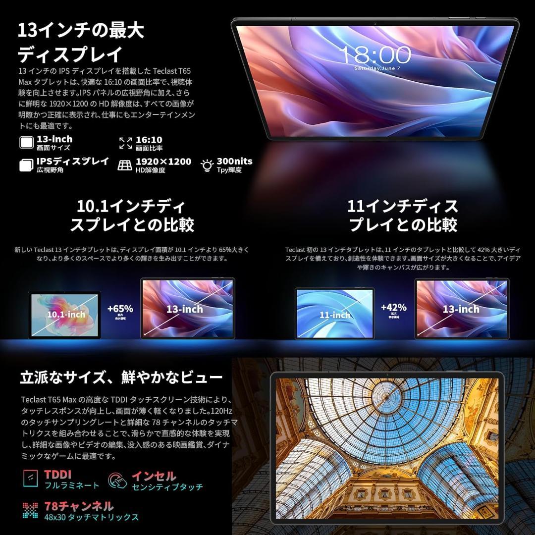 【新品未使用】テックラスト　T65 Max 13インチ Androidタブレット