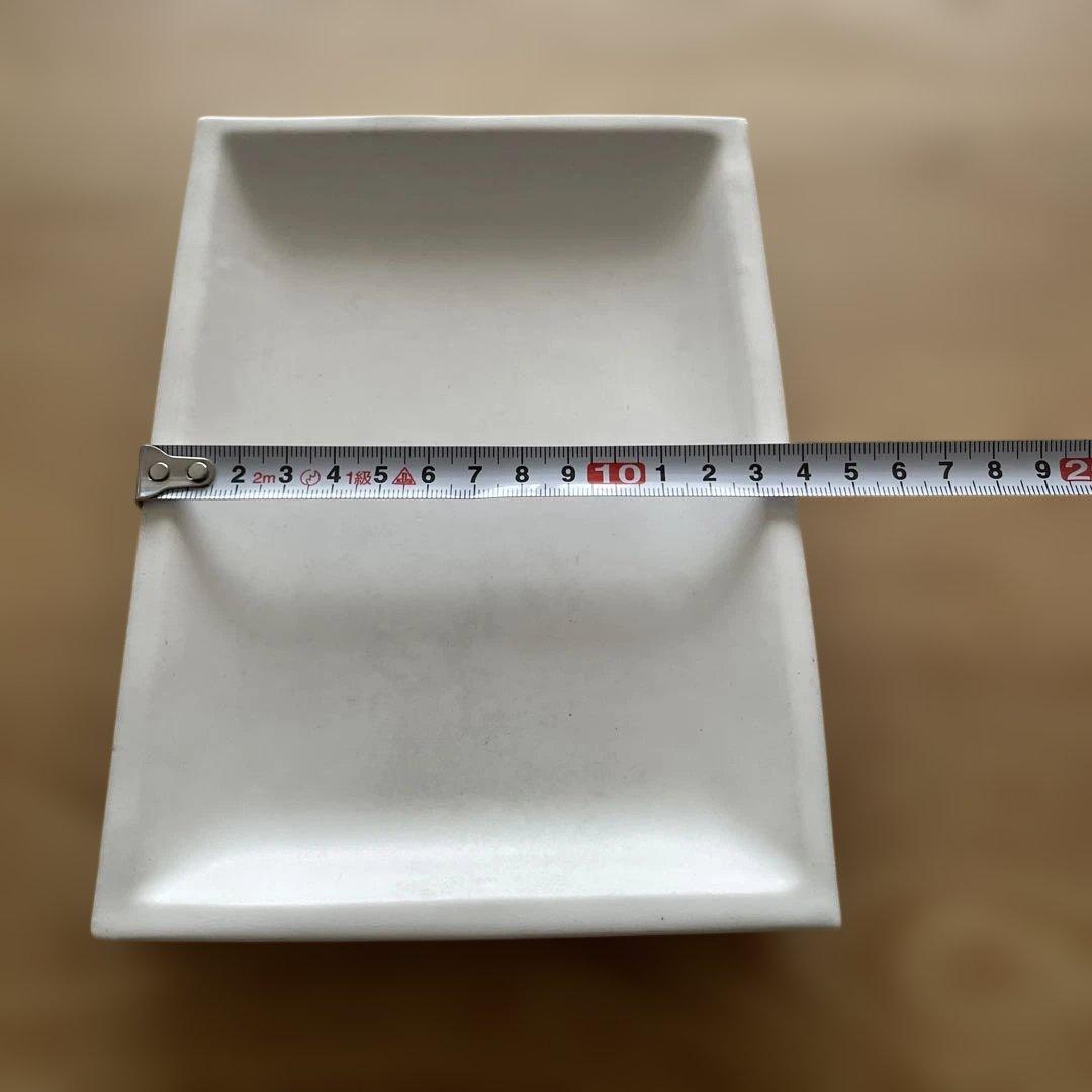 【安藤雅信】 ギャルリ百草 リム細長角皿 白マット釉