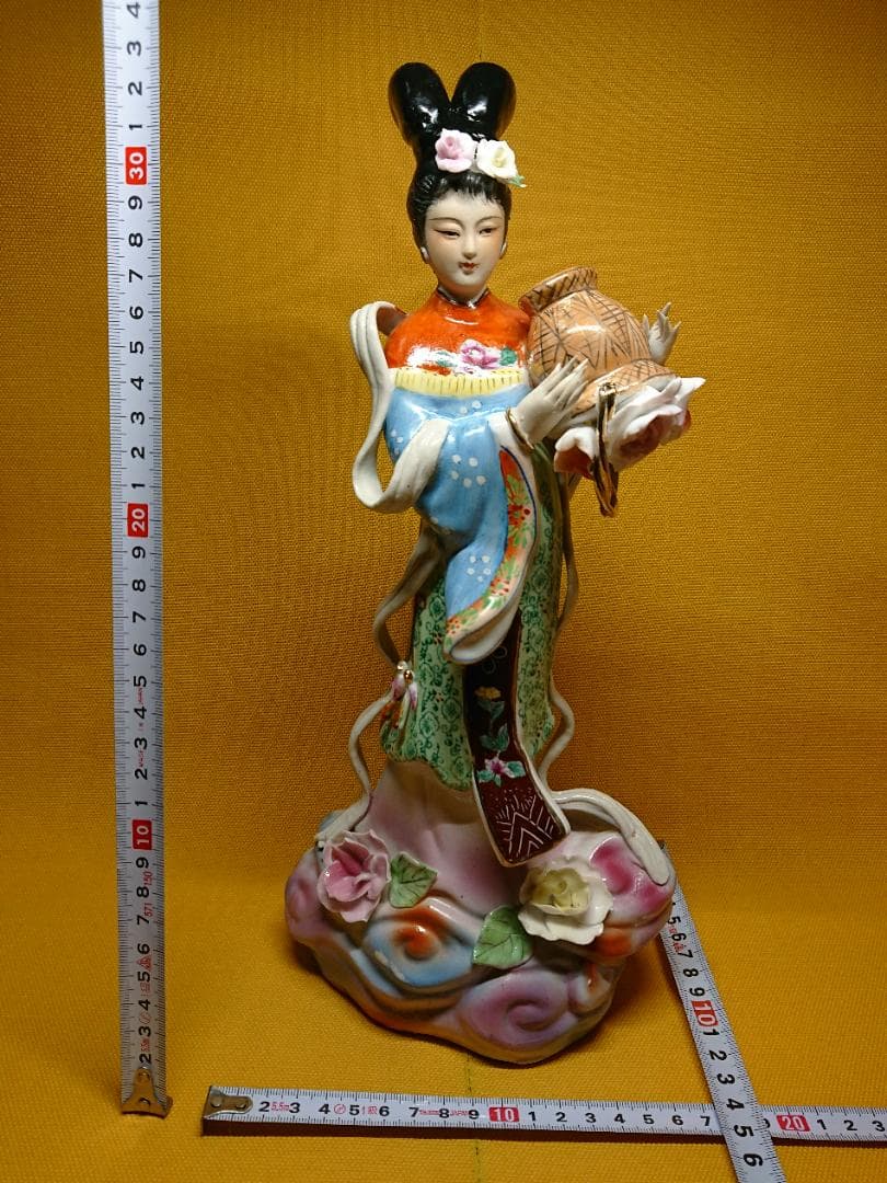 【美品】人形　天女　女神　骨董　陶器　置物　インテリア　工芸品　美術品A2626