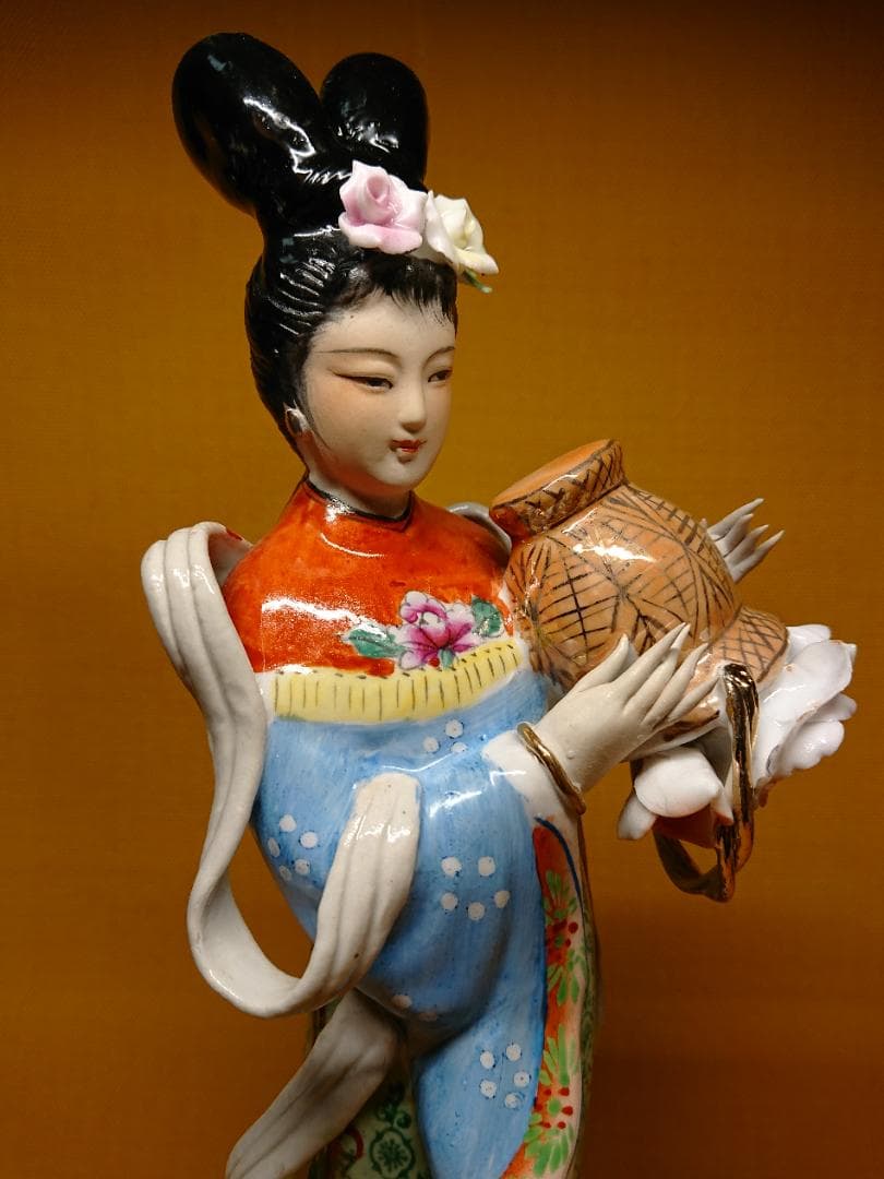【美品】人形　天女　女神　骨董　陶器　置物　インテリア　工芸品　美術品A2626