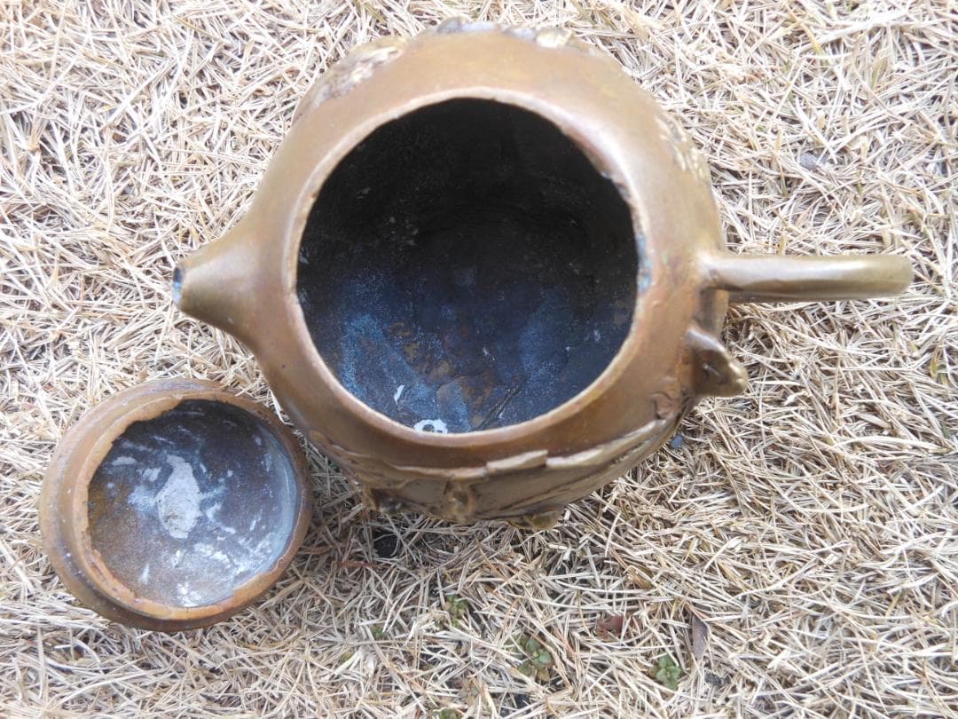 急須　茶器　茶壷　煎茶道具　茶事　金属製　アンティーク　古美術品