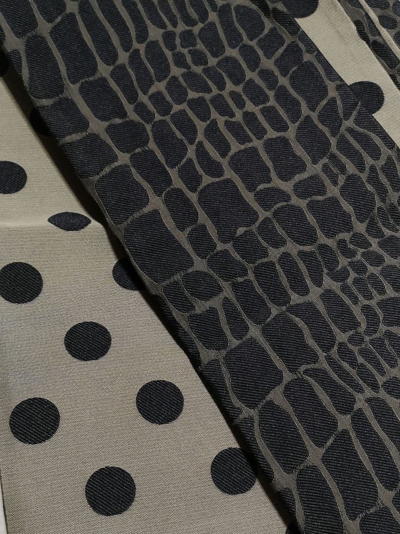 【最終価格】雅星本店◆半幅帯　クロコドット　ブロンズ◆未使用