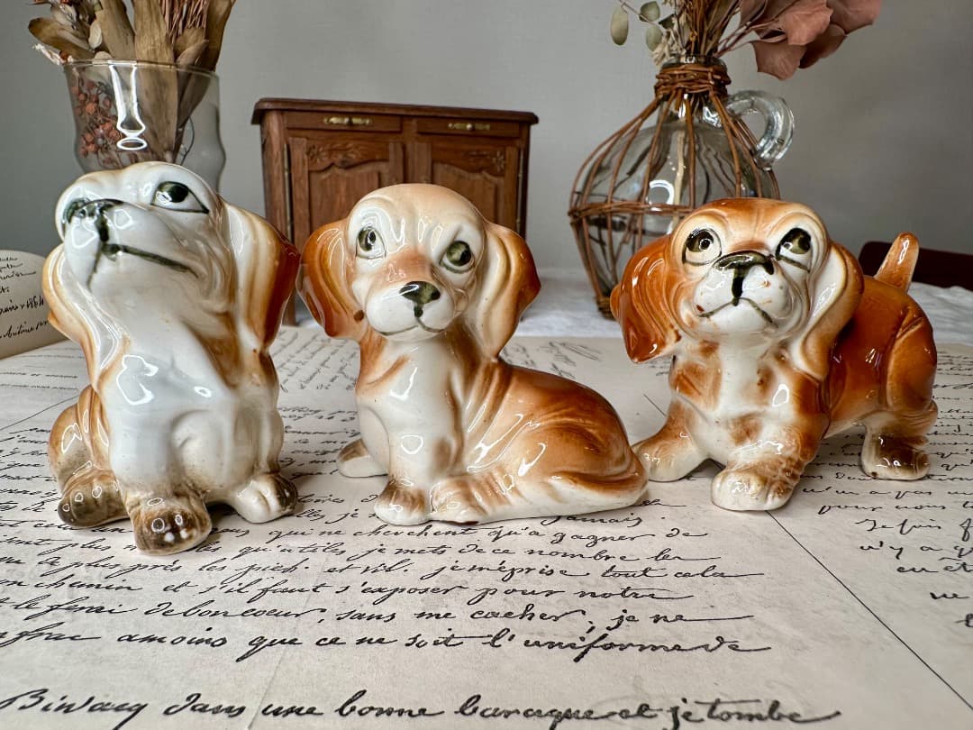 イギリス ヴィンテージ 陶磁器 可愛い犬のフィギリン ビーグル
