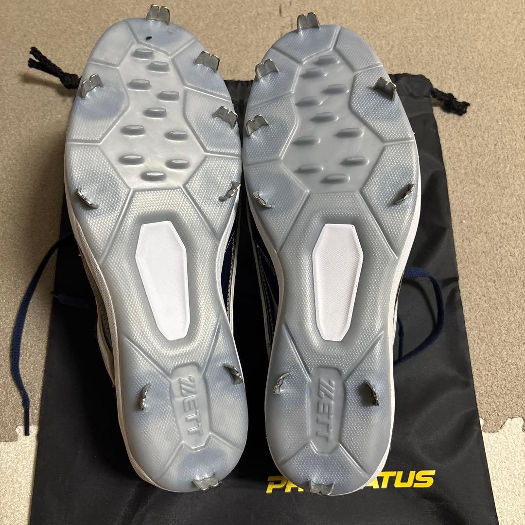 ZETT プロステイタススパイクフルオーダー ネイビー × ホワイト 専用袋付き