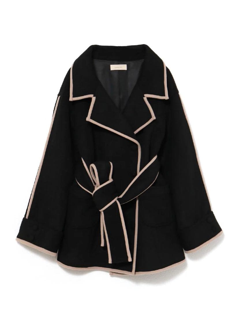 ジャケット・アウター andmary Ange wool short coat black