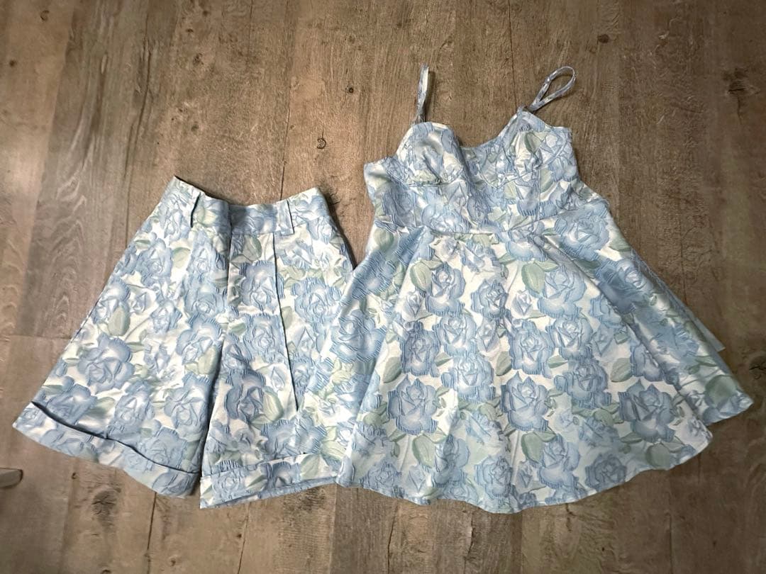 【上下セット】POPPY JACQUARD FLARE CAMI TUNIC