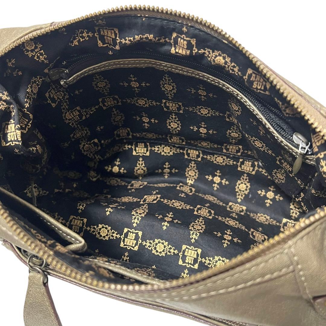 美品 ANNA SUI アナスイ ドリトル 斜め掛け ショルダーバッグ カーキ