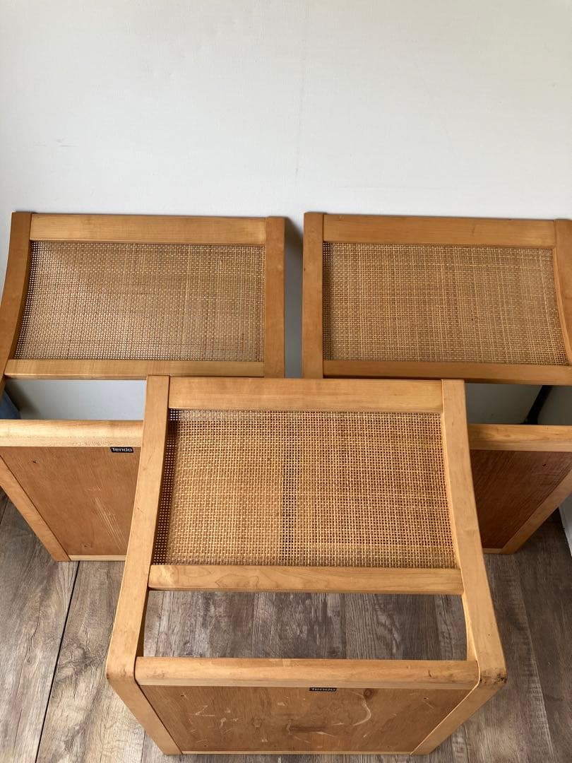 天童木工　座椅子　和モダン　こたつ椅子　ラタン　3点