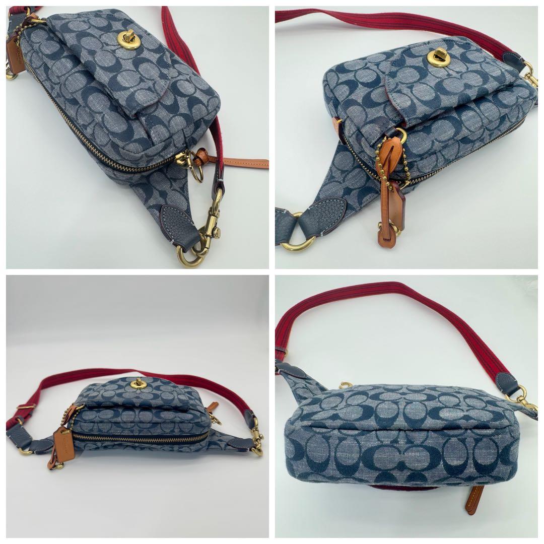 コーチ COACH シグネチャー ボディバッグ ウエストバッグ 保存袋付 美品